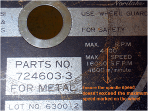 grinding wheel rpm cheak