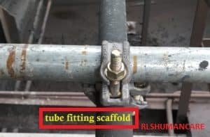 Fitting of tube scaffolding