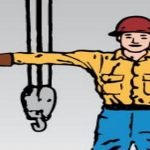 Signalman in crane operation