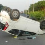 Car overturned