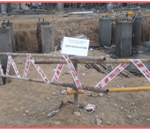 Excavation hard barrication