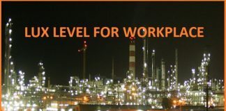 lUX LEVEL FOR WORKPLACE