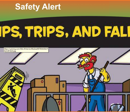 Safety Alert slip, Trip And falls