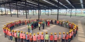 Work at height rescue training at site to all workman and staff