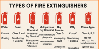TYPES OF FIRE EXTINGUISHERS
