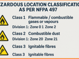 Hazardous Location Classification as per NFPA 497