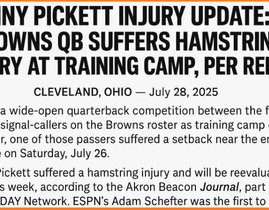Kenny Pickett Injury Update Browns QB Suffers Hamstring Injury at Training Camp, Per Report