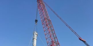 Safe crane and rigging operation at construction site